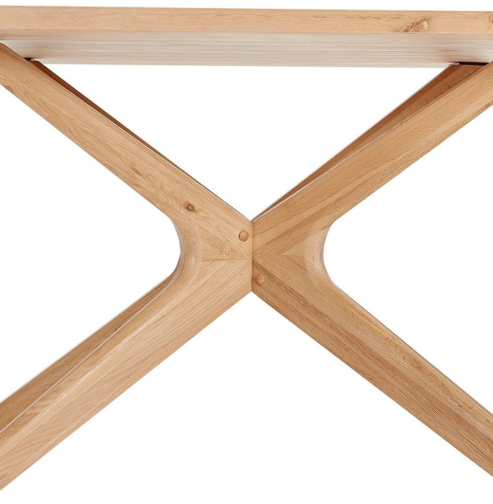 Rechteckiger Holztisch - Eiche massiv - 76cm hoch - robuste Konstruktion - perfekt für Familienessen - Kadima Design AURAX_