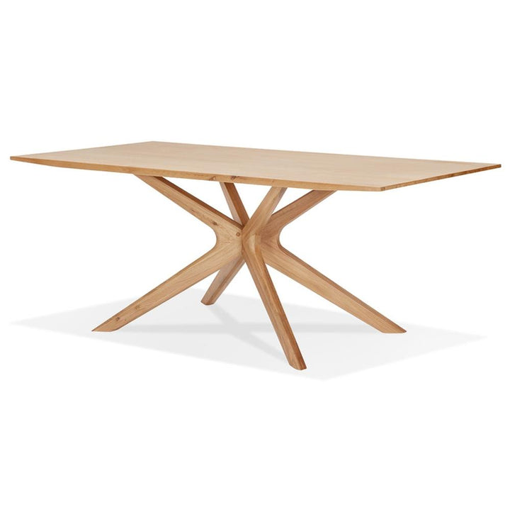 Skandinavischer Esstisch - Naturholz - 195cm lang - X-Beine - zeitloses Design für moderne Wohnräume - Kadima Design_