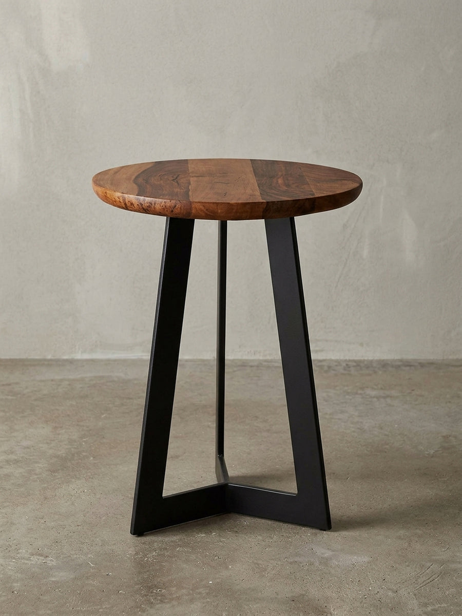 Massiver Beistelltisch Industrial – Holz Metall Unikat – Kadima Design