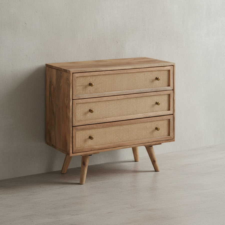 Massives Mango Holz Sideboard_ Stilvoll &amp; Funktional_ Robustes und Elegantes Design - KADIMA DESIGN_Größe_ 80x40x75 cm_