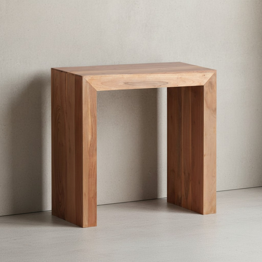 Massivholz-Beistelltisch NAKO_ Einzigartig_ zeitlos_ 60x35x60 cm_ handgefertigt - KADIMA DESIGN_Farbe_ Beige_ Größe_ 60x35x60 cm_