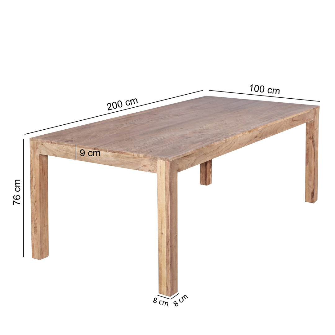 Luxuriöser Holztisch aus Akazie - 200 cm Länge - helle Naturoptik von Kadima Design_