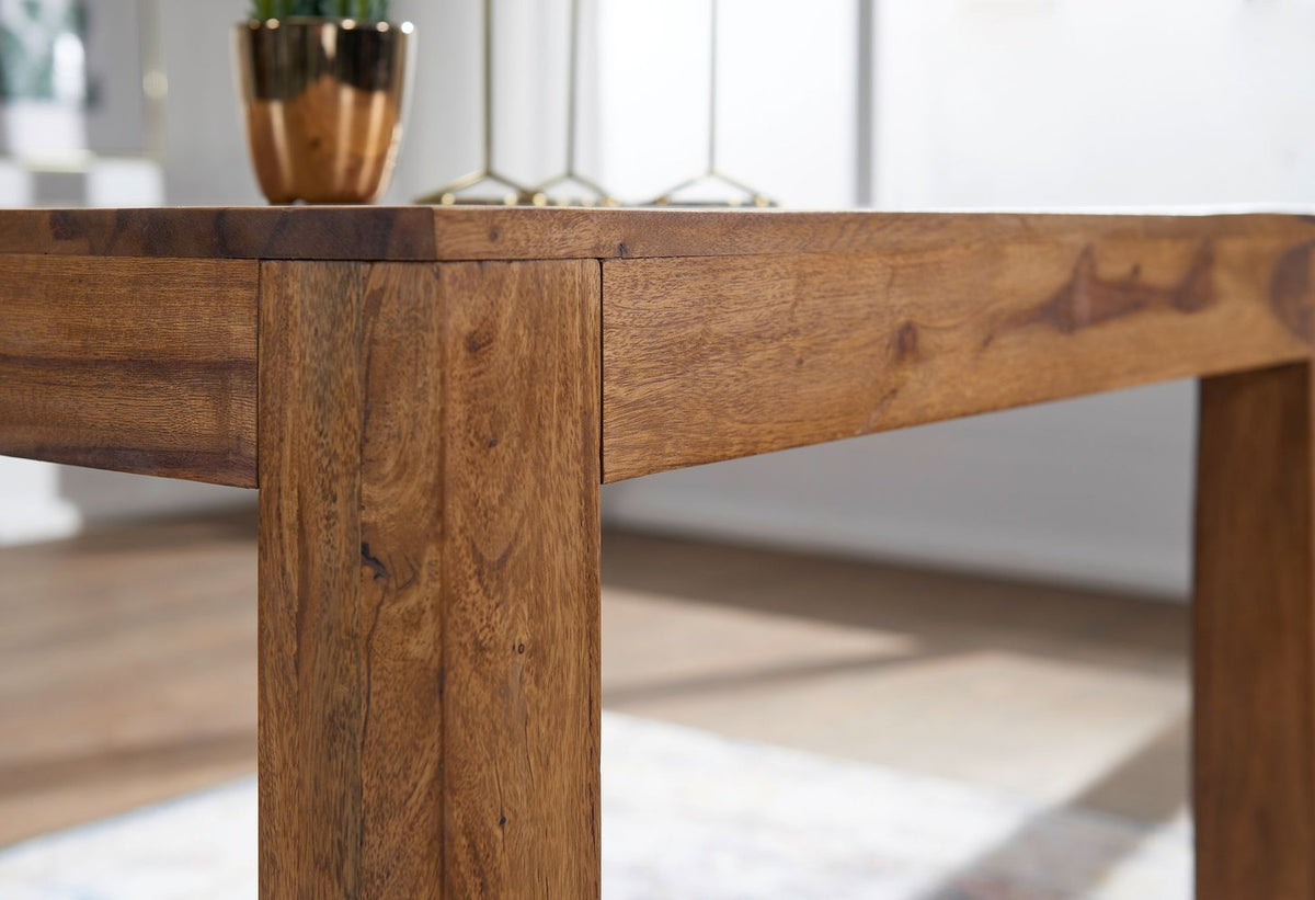Quadratischer Esszimmertisch Sheesham - 80 cm Maß - ideal für Apartments von Kadima Design