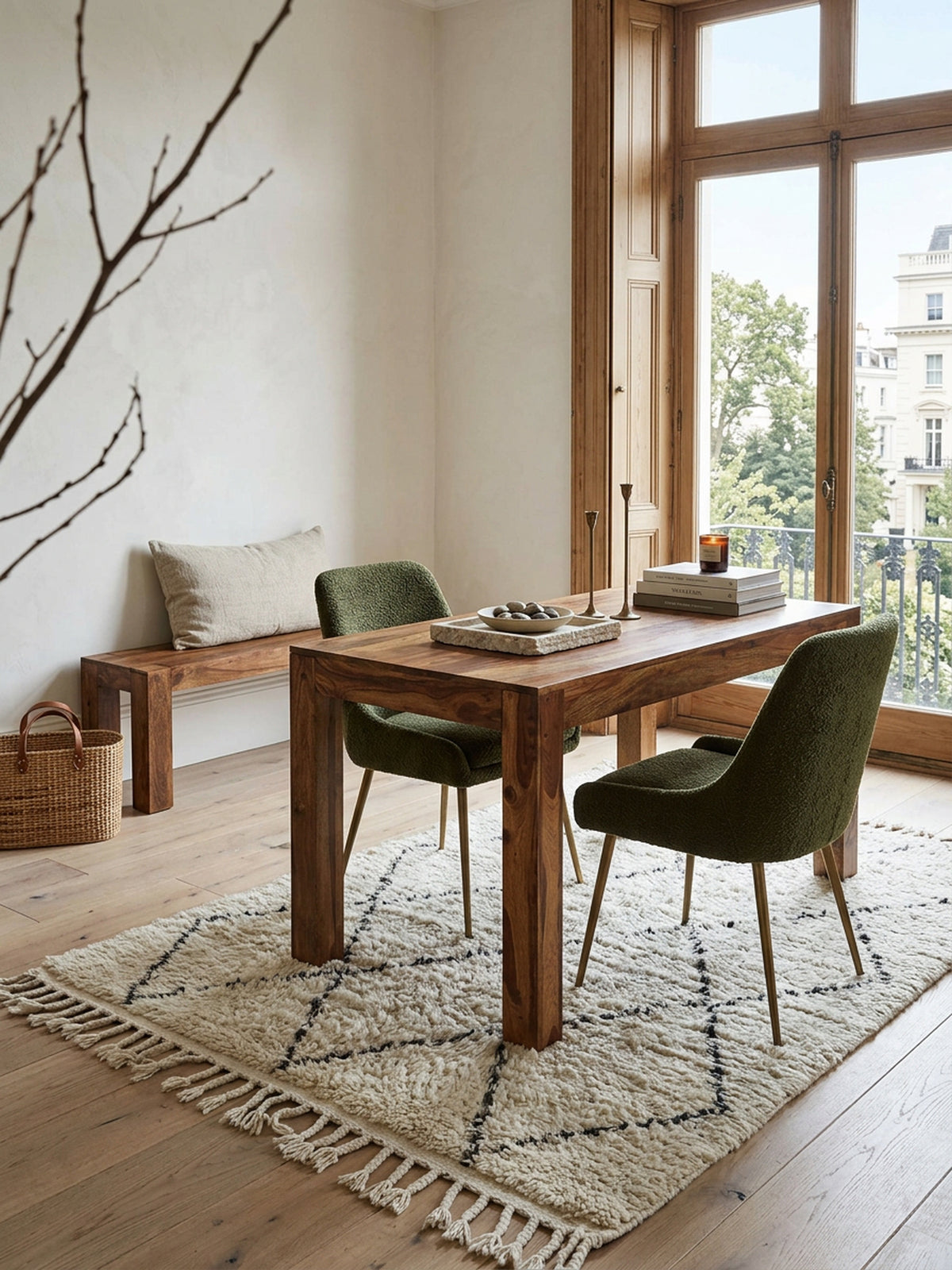 Sheesham Esstisch 120x60 cm - kompakter Massivholz Tisch dunkel - platzsparend von Kadima Design_