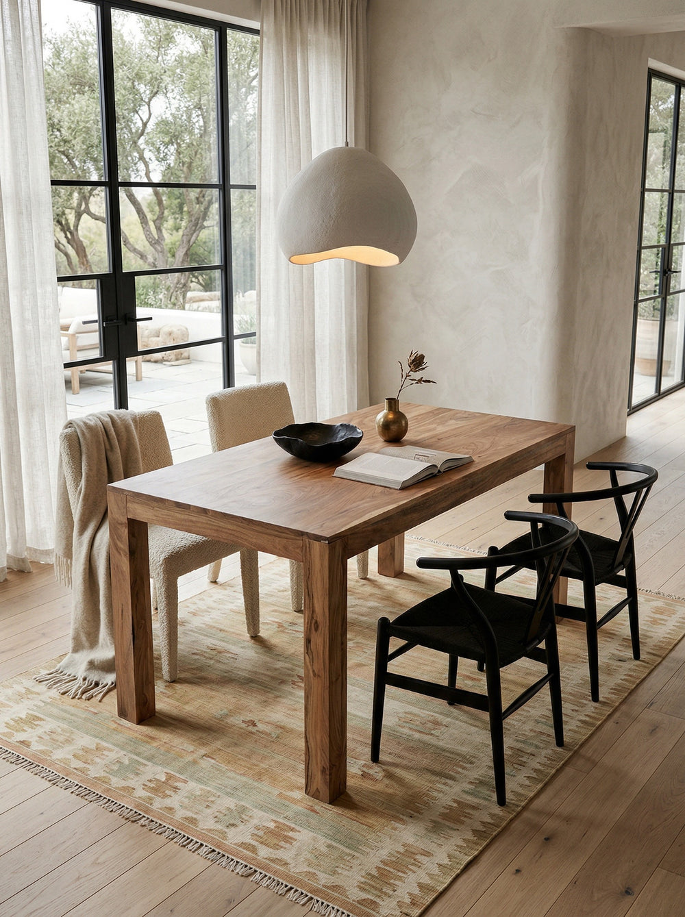 Rechteckiger Holztisch 120x60 cm - helles Akazien Massivholz - raumsparend von Kadima Design_