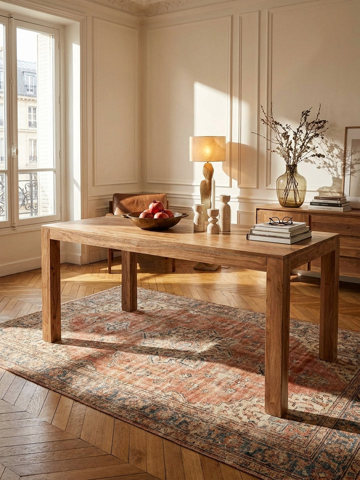 Esstisch Akazie Massivholz braun 120x60x76 cm in modernem Esszimmer Einrichtung Design Möbel hochwertig modern stilvoll einrichten Wohnen Interior Zuhause Wohnzimmer elegant Premium robust_