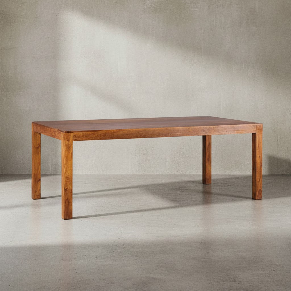 Sheesham Esstisch - großer Massivholz Tisch dunkel - 8x8 cm Standbeine von Kadima Design_