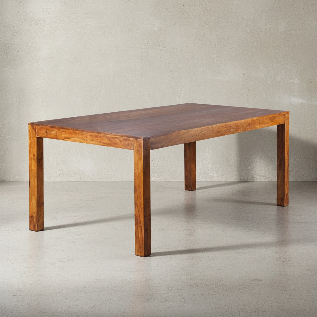 Sheesham Esstisch 180x90 cm - großer Massivholz Tisch dunkel - 8x8 cm Standbeine von Kadima Design_
