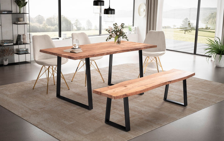 Küchentisch schmal mit Naturkante - Massivholz 4 cm stark für Apartments von Kadima Design_