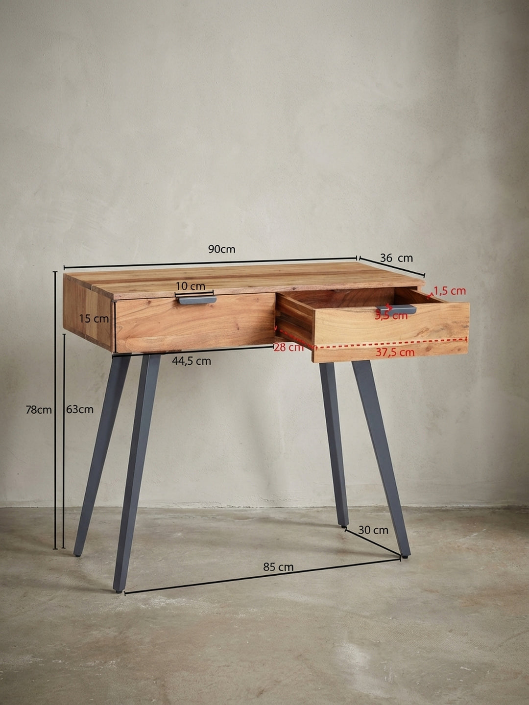 Konsolentische Akazie Massivholz Design Möbel_