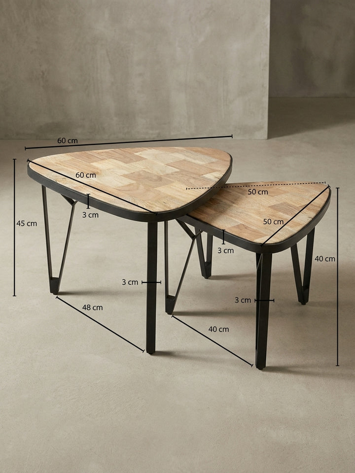 Satztische Akazie Massivholz Design Möbel_