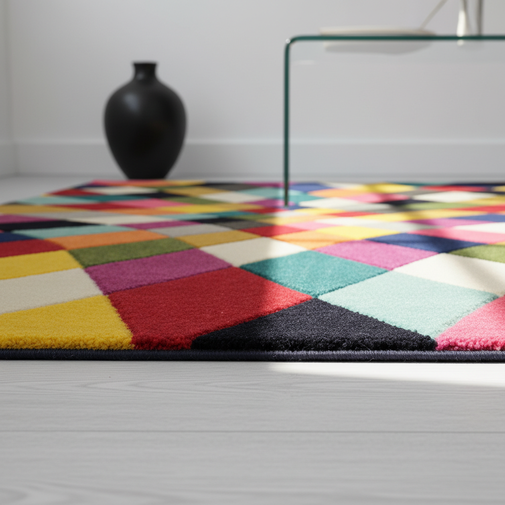 Teppich Geometrisch-Design - hochdicht - mit Jute-Rücken MEON KARL Rechteckig