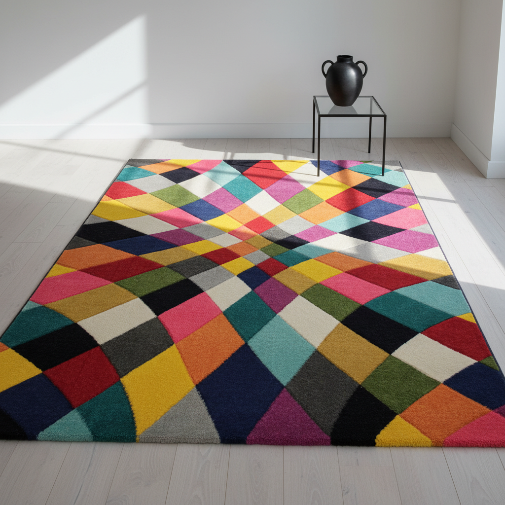 Teppich Geometrisch-Design - hochdicht - mit Jute-Rücken MEON KARL Rechteckig