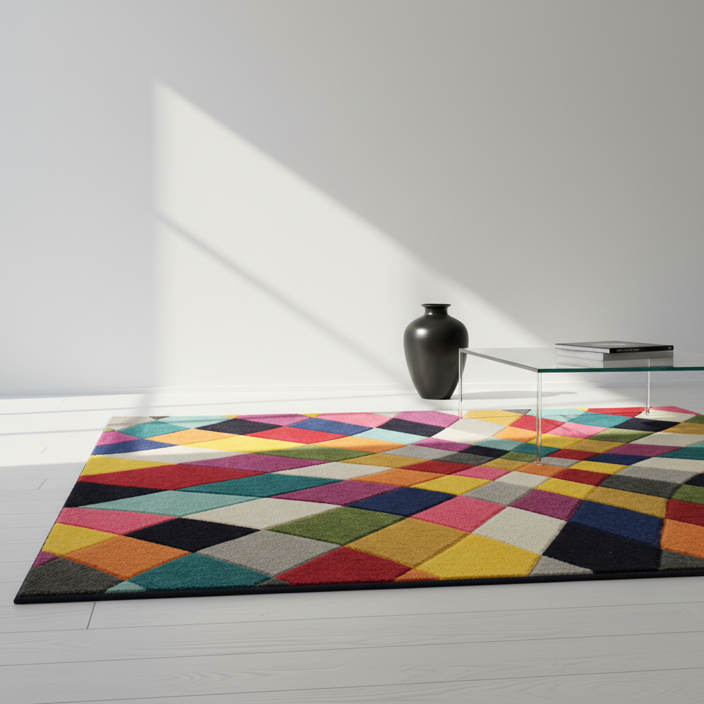 Teppich Geometrisch-Design - hochdicht - mit Jute-Rücken MEON KARL Rechteckig