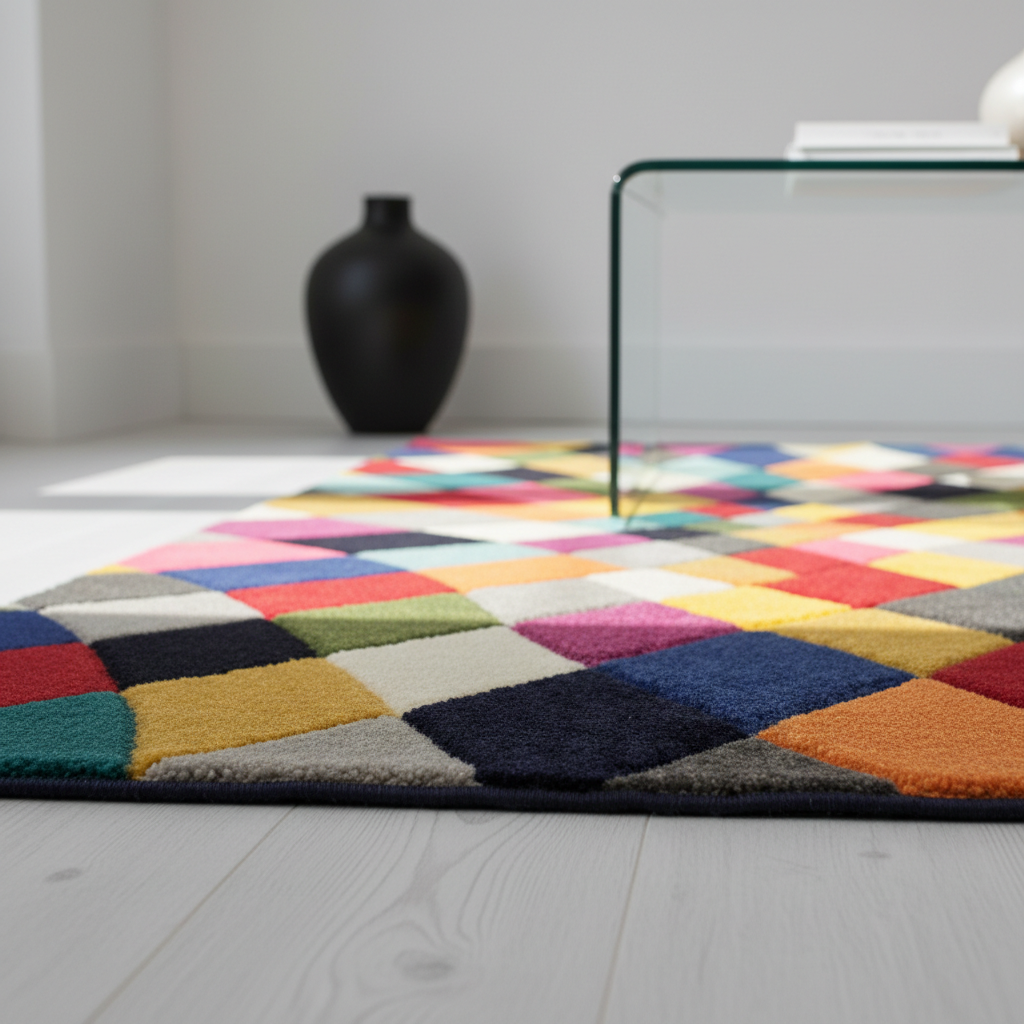 Teppich Geometrisch-Design - hochdicht - mit Jute-Rücken MEON KARL Rechteckig