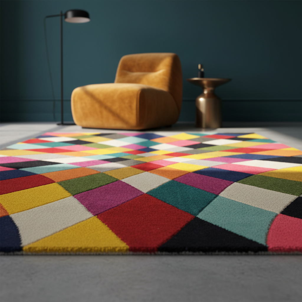 Teppich Geometrisch-Design - hochdicht - mit Jute-Rücken MEON KARL Rechteckig