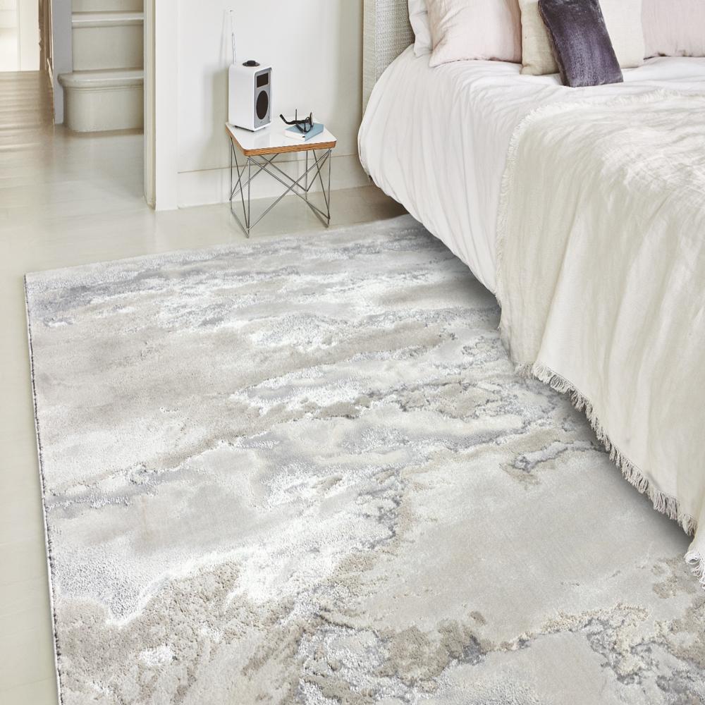 Hochwertige Bodendekoration 120x170cm - Metallic-Glanz - robuste Konstruktion - edles Wolkenmuster - verbessert Raumakustik - Kadima Design_