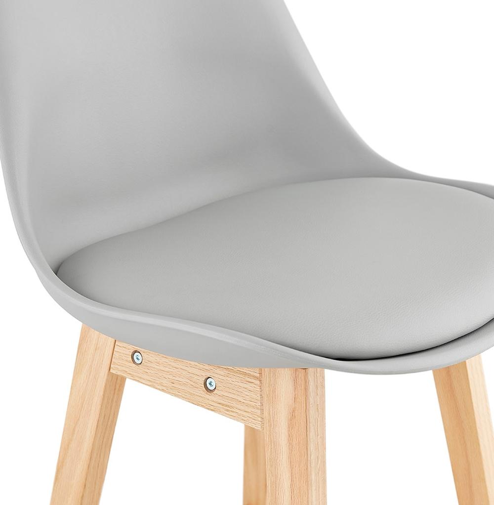 Grauer Tresenstuhl - 65 cm Sitzhöhe - Polypropylene-Bezug - neutrales Design für vielseitige Einrichtungen - MIRANOX MINI Serie_