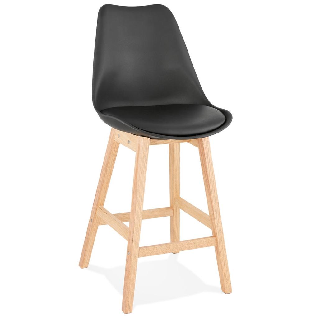 Schwarzer Barstuhl - 65 cm hoch - Polyurethan-Sitz - elegantes Design für stilvolle Bars - MIRANOX MINI Linie_