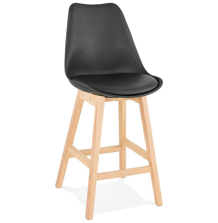 Schwarzer Barstuhl - 65 cm hoch - Polyurethan-Sitz - elegantes Design für stilvolle Bars - MIRANOX MINI Linie_