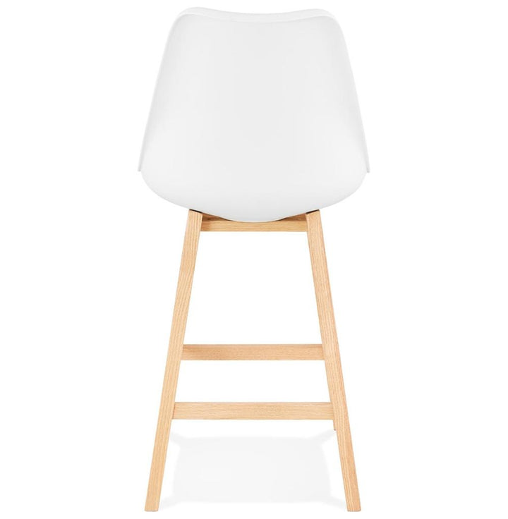 Barhocker Rückansicht - 42 cm hohe Rückenlehne - ergonomisch geformt - Bodenschoner für Parkettböden - MIRANOX MINI Serie_