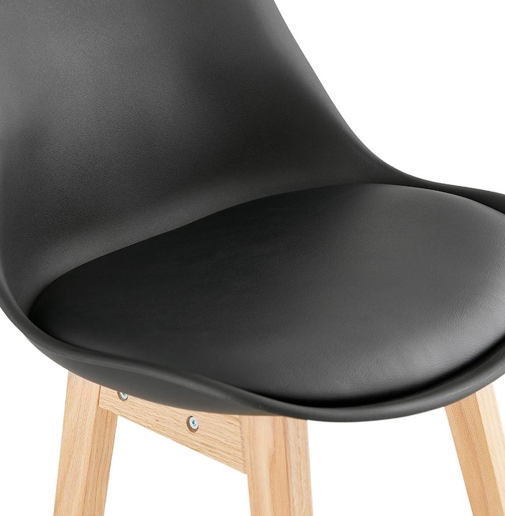 Schwarzer Barstuhl - 65 cm hoch - Polyurethan-Sitz - elegantes Design für stilvolle Bars - MIRANOX MINI Linie_