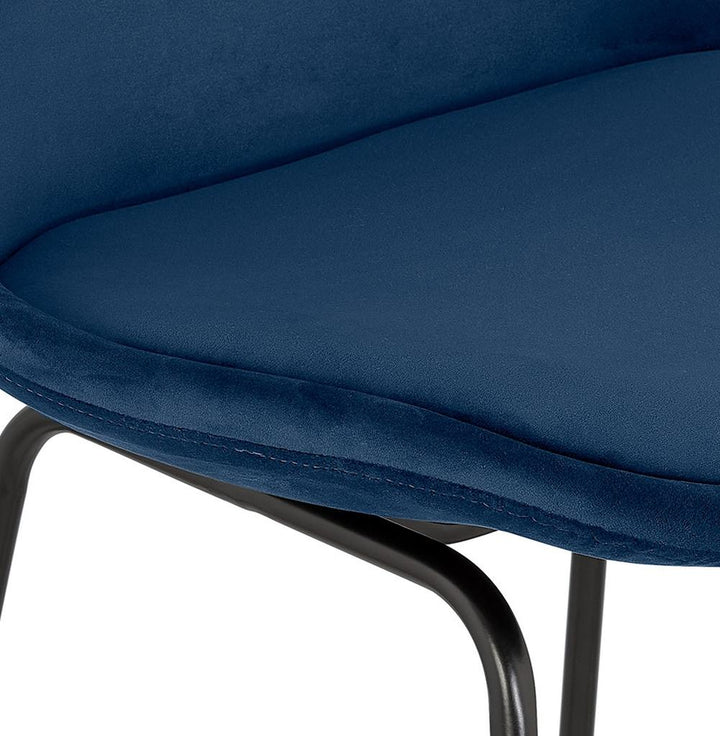 Sitzfläche des Küchenhockers - 44x40 cm blauer Samt - 3 cm Polsterung für Komfort - lebendiger Farbakzent im Raum - MINORO Stuhl_