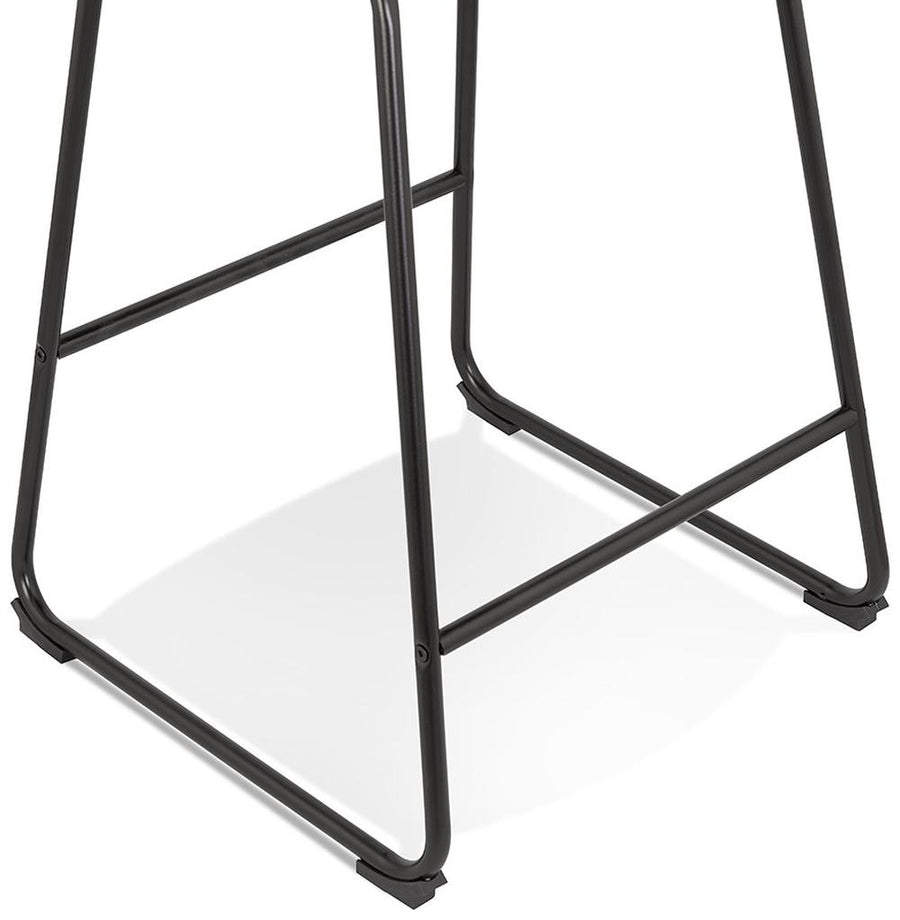 Rückenlehne des Küchenhockers - 40 cm hoch - ergonomisch geformt - grüner Samt auf schwarzem Metall - ideal für Hausbar_