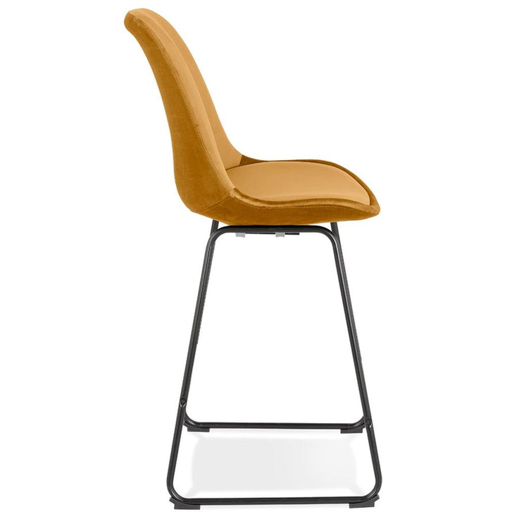 Seitenansicht Barstuhl - 109 cm Gesamthöhe - kontrastreicher senfgelb-schwarzer Look - ideal für moderne Wohnkonzepte - MINORO MINI Hocker_