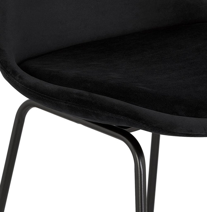 Rückenlehne des Küchenhockers - 40 cm hoch - schwarzer Samt - ergonomisch geformt für Rückenkomfort - passend zu jedem Interieur - MINORO Stuhl_