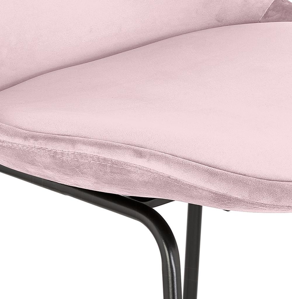 Sitzfläche des Küchenhockers - 44x40 cm rosa Samt - 3 cm Polsterung für Sitzkomfort - sanfter Farbakzent im Raum - MINORO Stuhl_