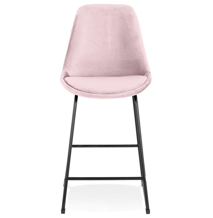 Sitzfläche des Küchenhockers - 44x40 cm rosa Samt - 3 cm Polsterung für Sitzkomfort - sanfter Farbakzent im Raum - MINORO Stuhl_