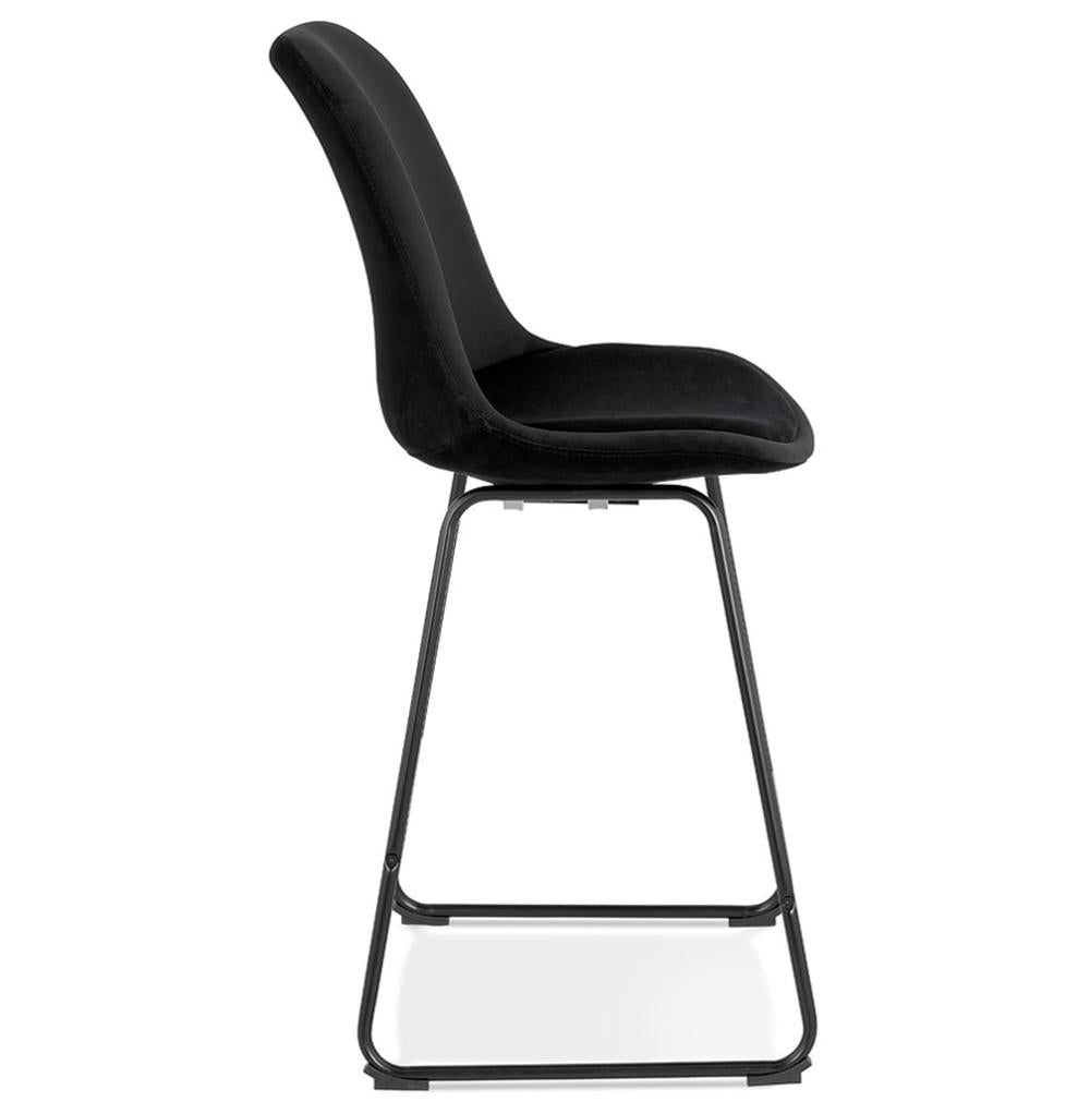 Seitenansicht Barstuhl - 109 cm Gesamthöhe - schlankes schwarzes Design - ideal für moderne Wohnküchen - MINORO MINI Hocker_