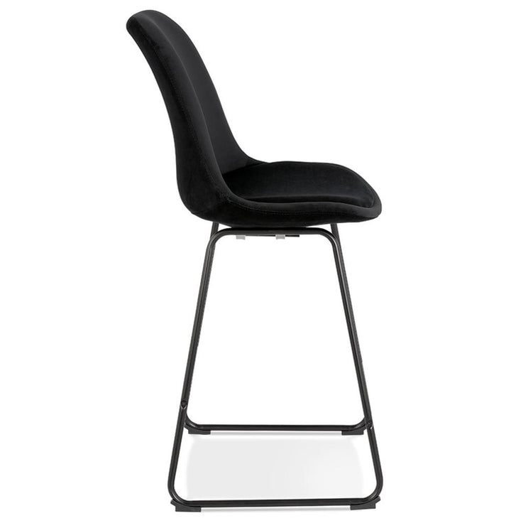 Seitenansicht Barstuhl - 109 cm Gesamthöhe - schlankes schwarzes Design - ideal für moderne Wohnküchen - MINORO MINI Hocker_