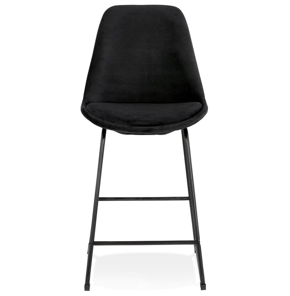 Rückenlehne des Küchenhockers - 40 cm hoch - schwarzer Samt - ergonomisch geformt für Rückenkomfort - passend zu jedem Interieur - MINORO Stuhl_