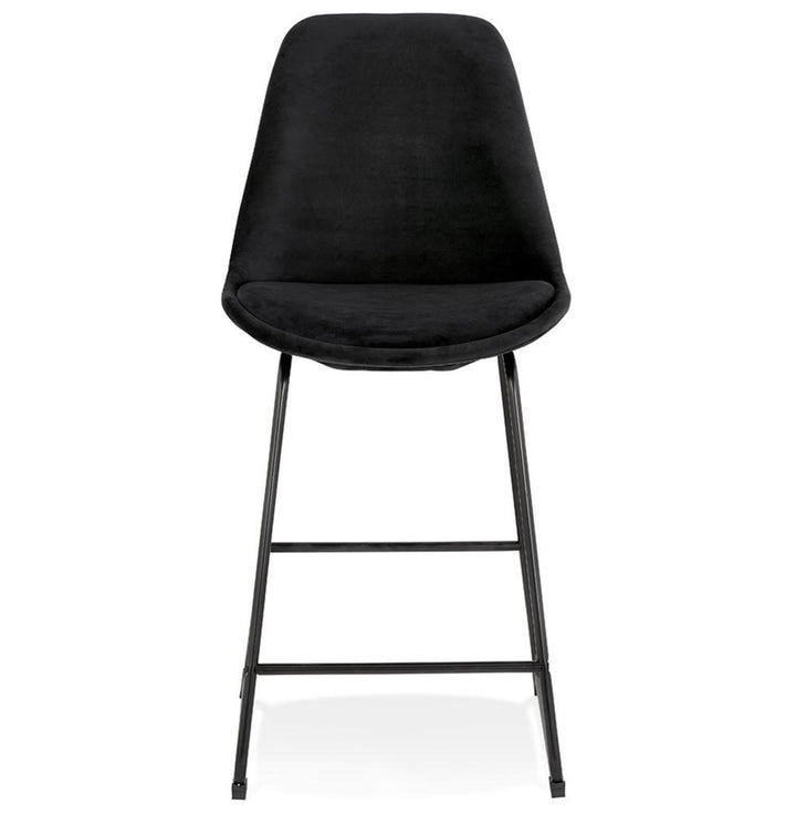 Rückenlehne des Küchenhockers - 40 cm hoch - schwarzer Samt - ergonomisch geformt für Rückenkomfort - passend zu jedem Interieur - MINORO Stuhl_
