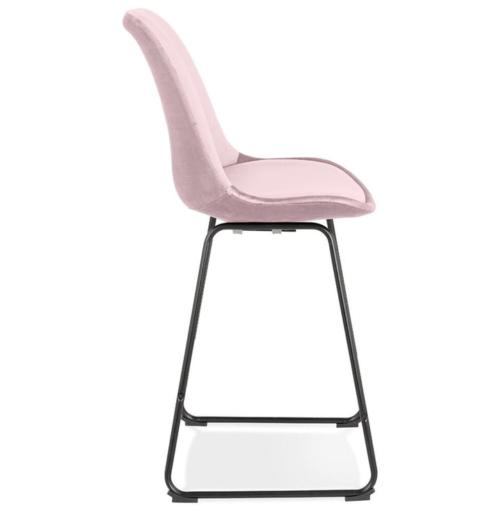 Metallkonstruktion des Barstuhl - Schwarzes Gestell - 55x48 cm Standfläche - bis 120 kg belastbar - elegant zum rosa Bezug - MINORO MINI_