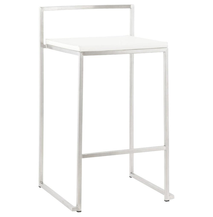 Weißer Barhocker - 65 cm Sitzhöhe - Stahlkonstruktion - modernes Industrial-Design - stapelbar für flexible Nutzung - Kadima Design LEXARIX MINI._