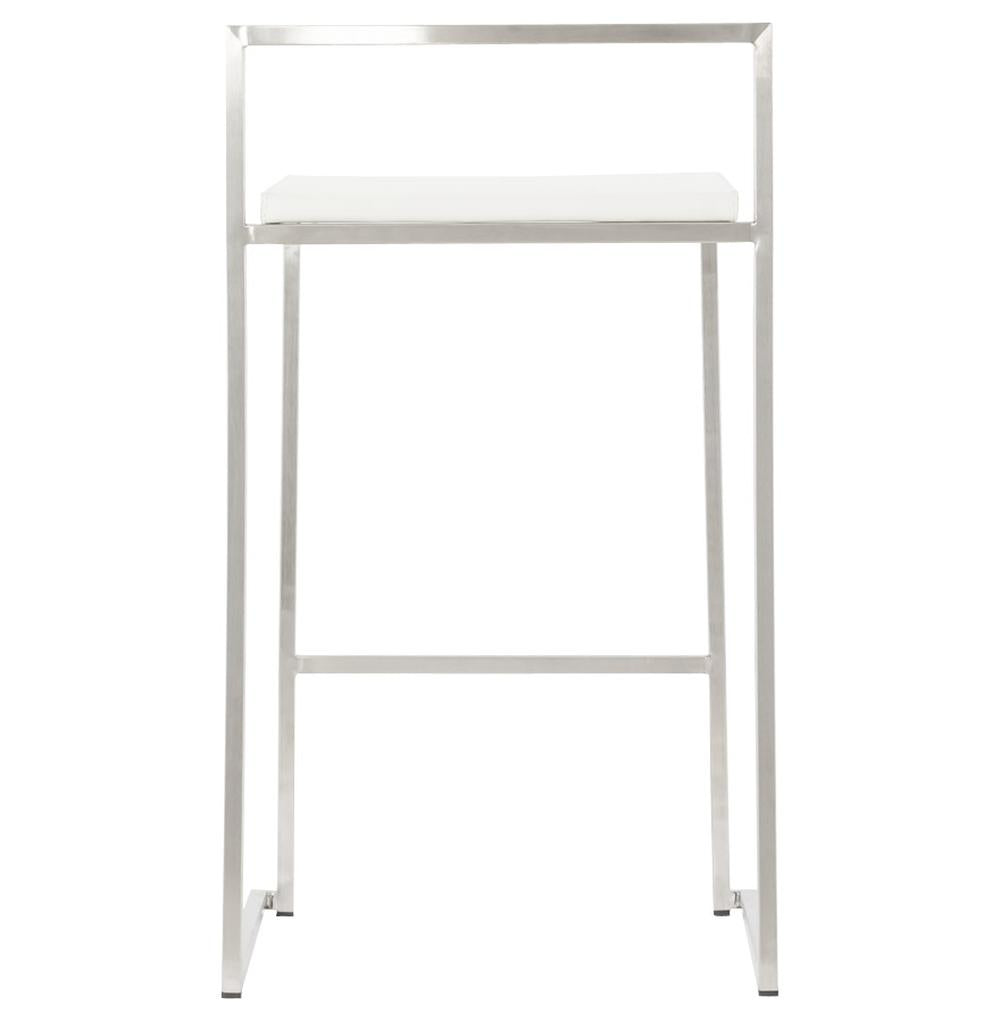 Weißer Barhocker - 65 cm Sitzhöhe - Stahlkonstruktion - modernes Industrial-Design - stapelbar für flexible Nutzung - Kadima Design LEXARIX MINI._