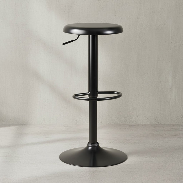 Moderne Barhocker_ höhenverstellbar mit Fußablage_ Schwarz_ 40x58-79cm - KADIMA DESIGN_Größe_ 40x40x79 cm_