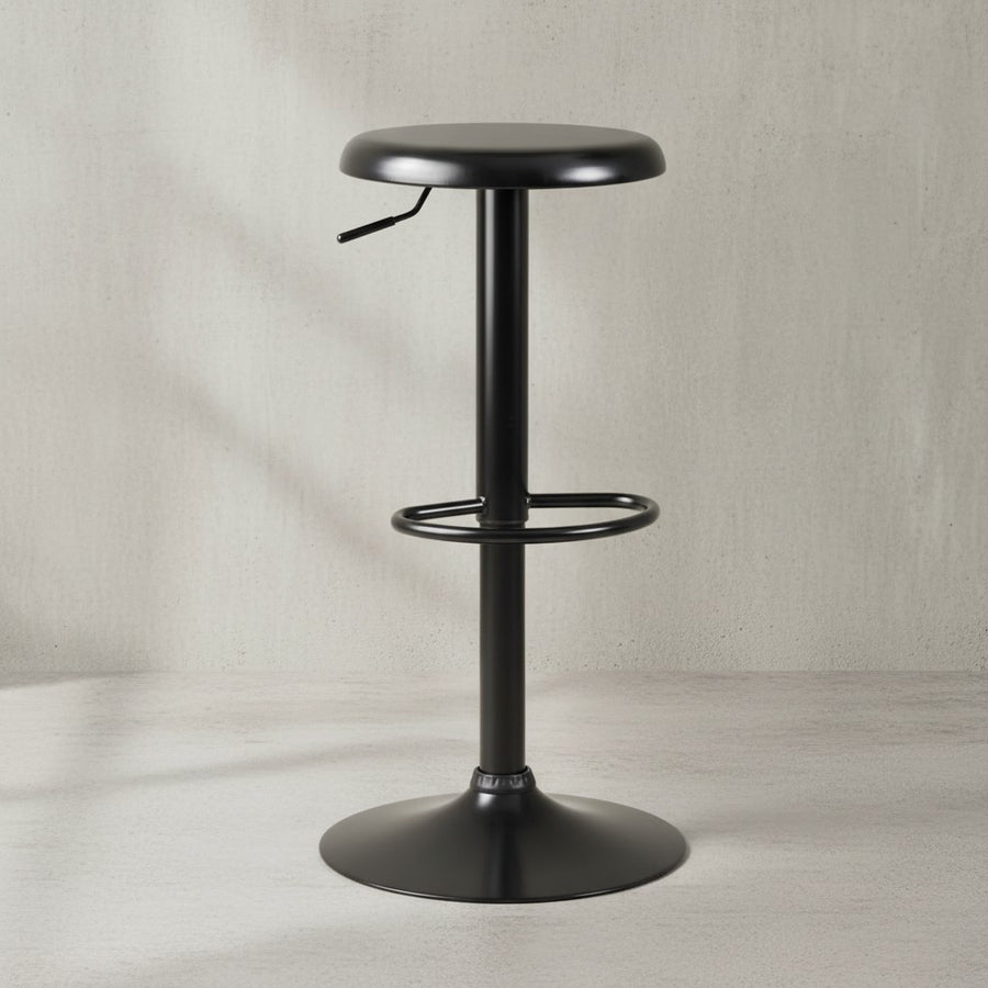 Moderne Barhocker_ höhenverstellbar mit Fußablage_ Schwarz_ 40x58-79cm - KADIMA DESIGN_Größe_ 40x40x79 cm_