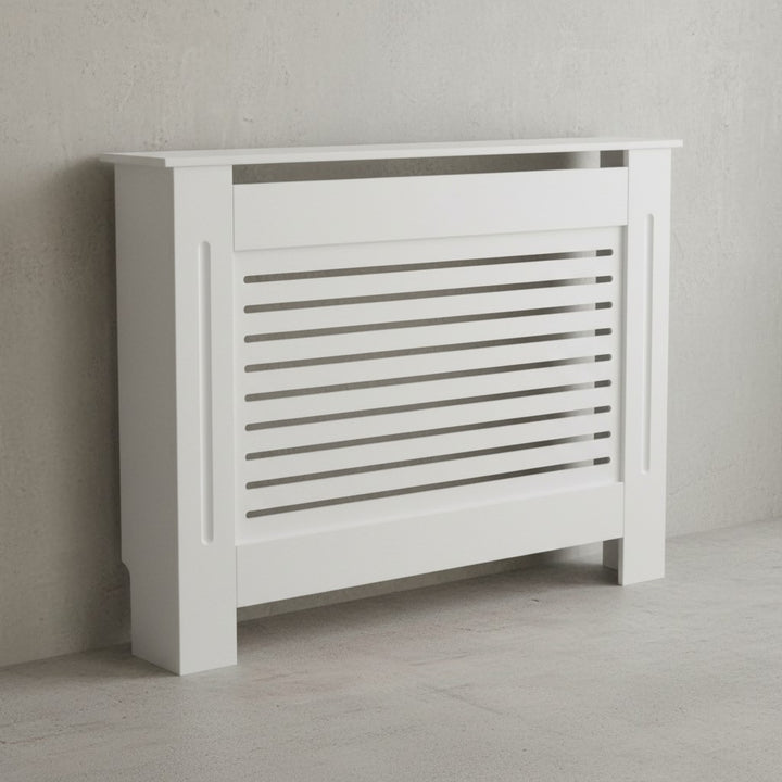 Moderne Heizkörperverkleidung mit Lamellen-Muster_ Hochwertiges MDF-Material - KADIMA DESIGN_Größe_ 112x19x82 cm_