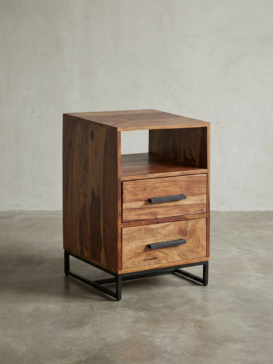 Nachttische Sheesham Massivholz Design Möbel_
