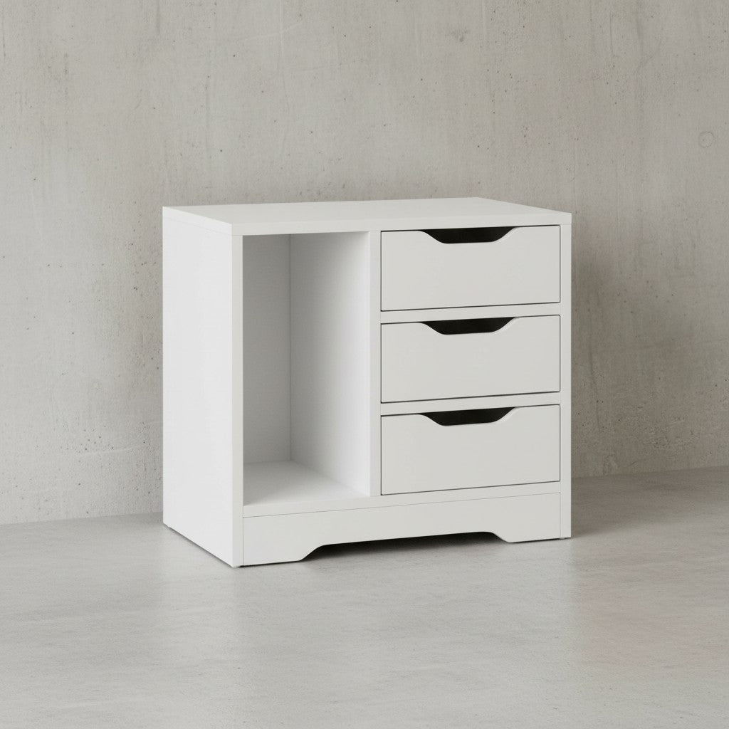 Moderne Nachtkonsole mit Ablagefach_ Stilvolle Organisation für Schlafzimmer_ Melaminharz - KADIMA DESIGN_Größe_ 49x30x50 cm_