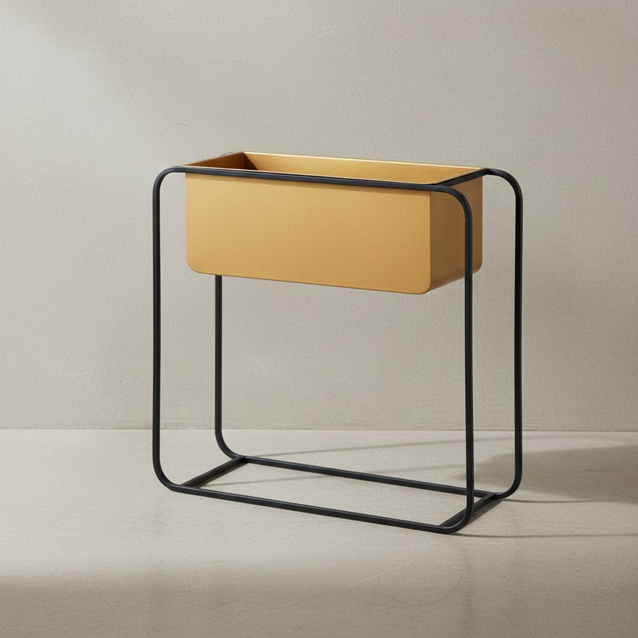 Moderner Blumenkübel 60x60x24 cm_ Metall_ Gold &amp; Schwarz_ Rechteckig - KADIMA DESIGN_Größe_ 60x24x60 cm_