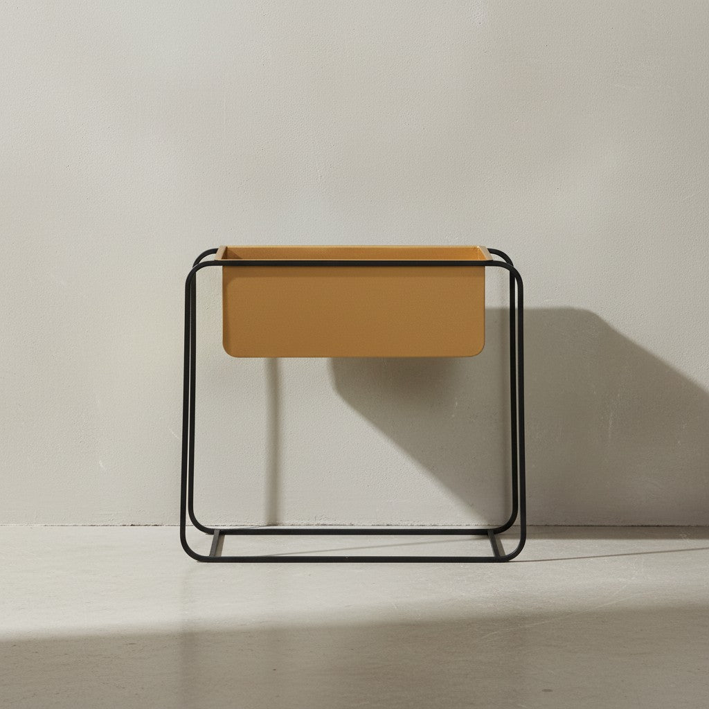 Moderner Blumenkübel 60x60x24 cm_ Metall_ Gold &amp; Schwarz_ Rechteckig - KADIMA DESIGN_Größe_ 60x24x60 cm_