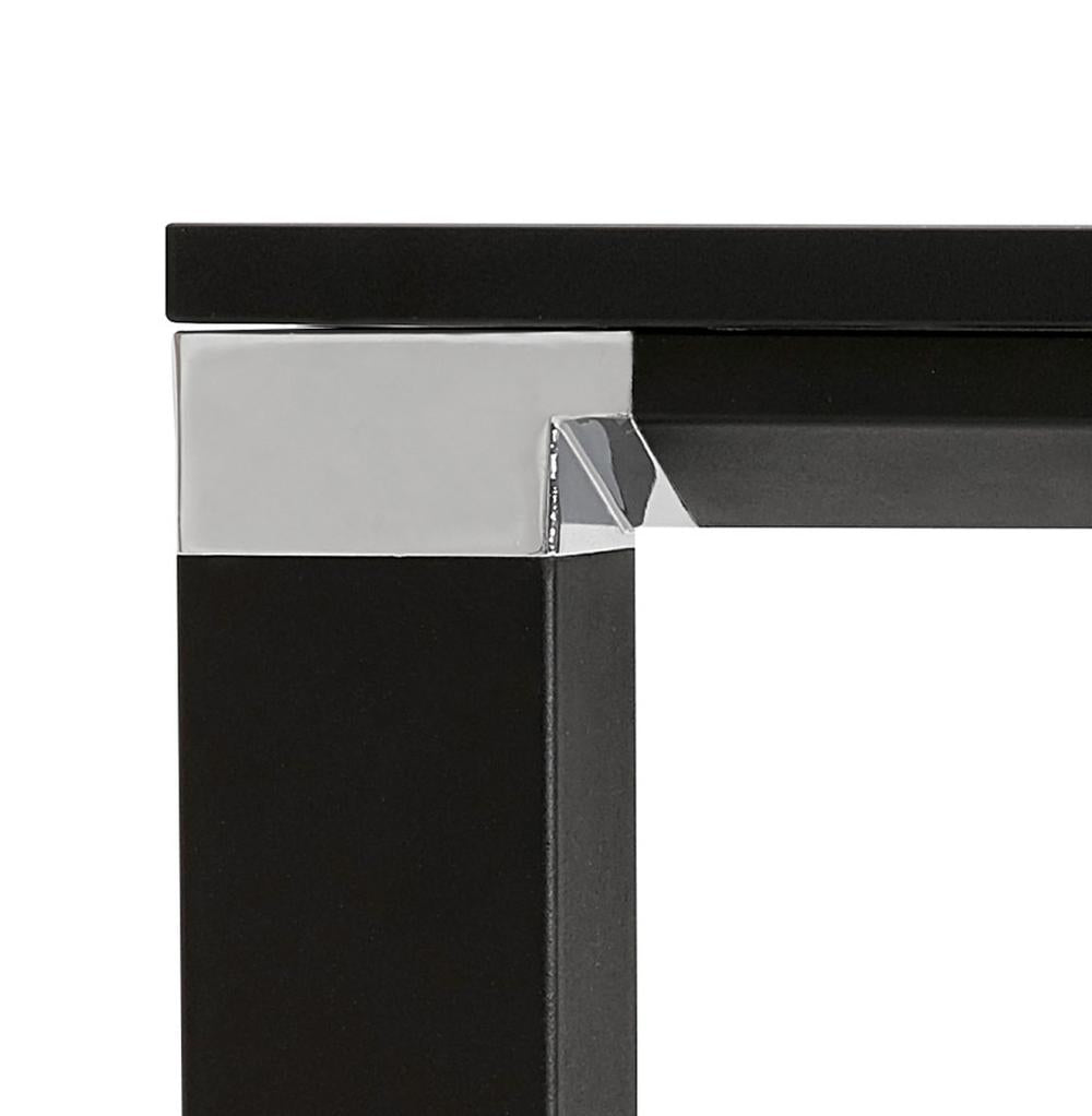 Schwarzer Computertisch - Melaminholz-Oberfläche - pulverbeschichtetes Metallgestell - optimal für professionelle Arbeitsumgebungen - Kadima Design Qualitätsmöbel_