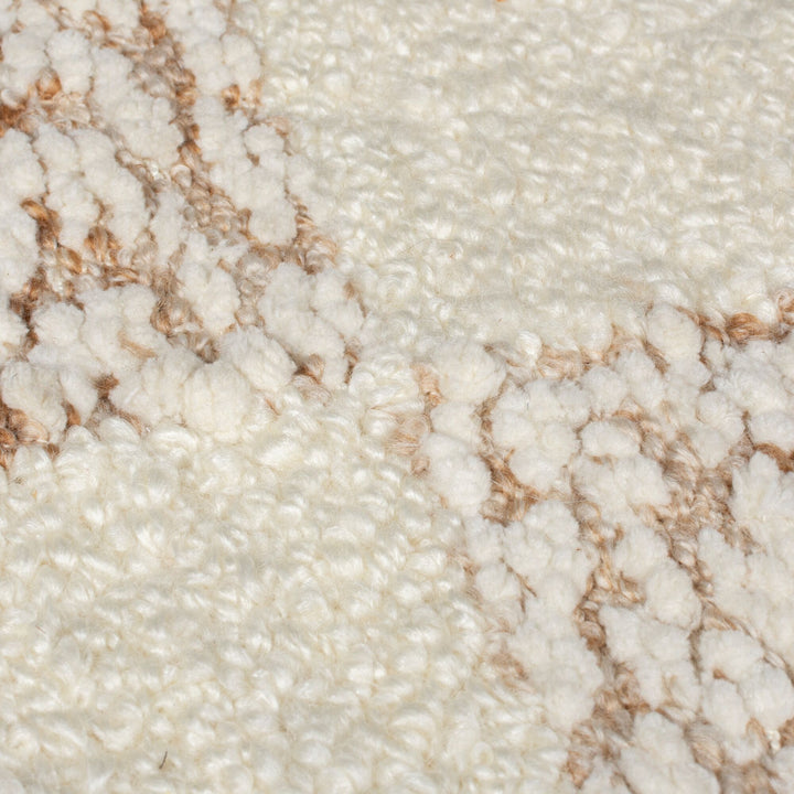 Teppich Kurzflor Karo Muster - Geometrisch - Wohnzimmer_Beige-Natur_Rechteckig_