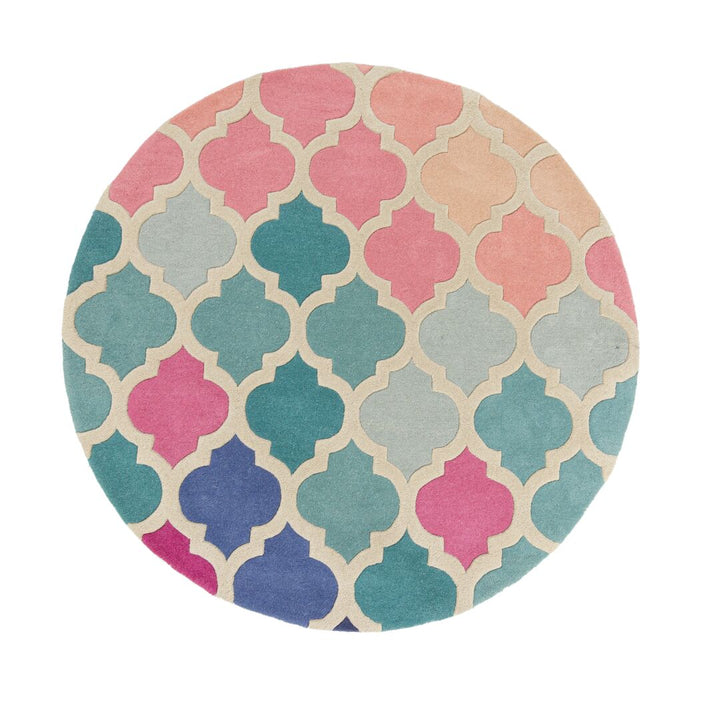 Moderner Luxus-Teppich mit geometrischem Muster_Multi_Rund_