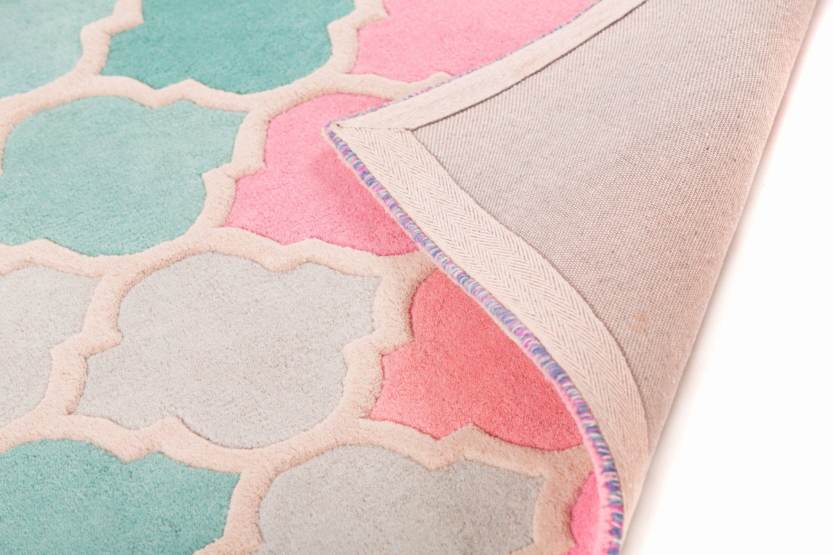 Wollteppich geometrisch Bunt-Stil DERWENT JOSIE Rechteckig